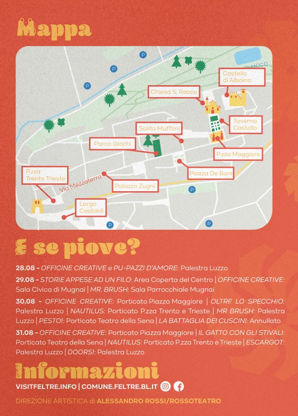 Pieghevole solo mappa luoghi e pagina se piove